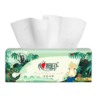 心相印抽纸丛林深处联名IP款纸巾餐巾纸家用整箱实惠装100抽整箱