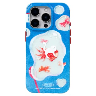 CARECASE 紫外变色泡泡金鱼手机壳 适用于苹果iPhone17 16 15 14 Pro Max 原创设计 小众插画可爱卡通创意ins