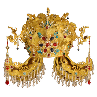 龙凤瑶原创汉服婚服大凤冠中式明制婚礼新娘头饰手工奢华发冠头冠