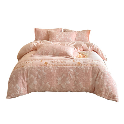 无印良品牛奶绒四件套加厚保暖