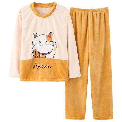 法兰绒加厚男士冬季保暖可爱睡衣