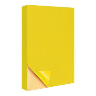 黄色A4不干胶打印纸红色彩色带背胶80g可书写a4亮面哑面手写复印标签贴纸办公室广告激光喷墨牛皮纸自粘防水