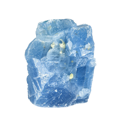 天然蓝色方解石水晶原石摆件