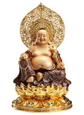 弥勒佛菩萨大肚笑佛招财摆件纯铜
