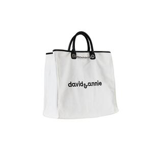 davidannie 托特包女大容量帆布包时尚简约ins黑白经典单肩手提包