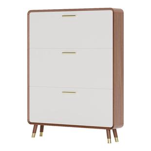 三梦实木超薄款鞋柜家用小窄入户门口收纳柜一体靠墙2025新款鞋架