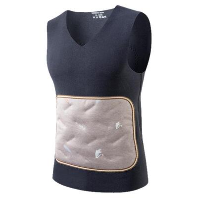 冬季羽绒保暖背心男士加绒加厚打底衫内穿德绒修身无袖马甲棉坎肩