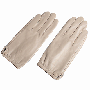 西班牙山羊皮真皮手套女士薄款触屏机车丝里短款开车单皮驾驶冬季
