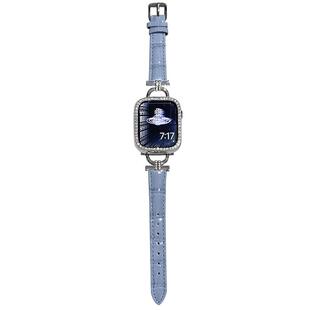 小香风精致表带气质轻奢真皮适用苹果手表带S78910代applewatch11