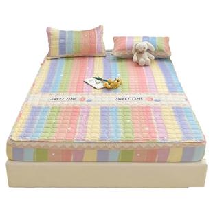 磨毛夹棉床笠三件套加厚席梦思床垫保护套防滑固定床罩1.8m防护罩