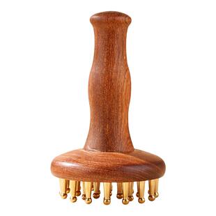 黄铜经络刷全身疏通神器带脉按摩刷揉肚子腹部头部手腿背部刮痧器