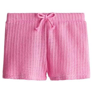 HM童装儿童女童短裤春季樱桃红简约纹理感针织短裤1290053