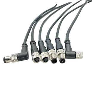 M8连接器航空插头传感器接头线束3芯4芯5芯6芯注塑一体带防水线