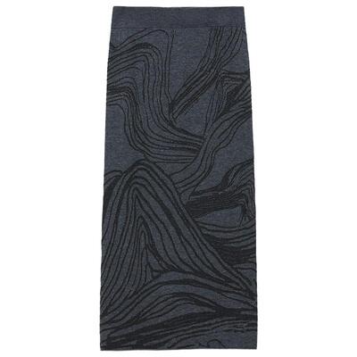 谜底针织半身裙冬新品复古风提花修身直筒半裙长裙244MZ1898