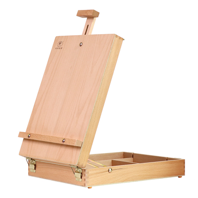 丰丰胡桃色桐木手提式17寸油画箱