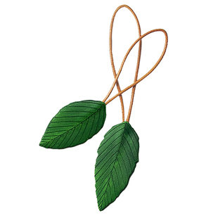 有如 原创设计手工纯皮榆树绿树叶子 文艺清新创意钥匙扣包挂件饰