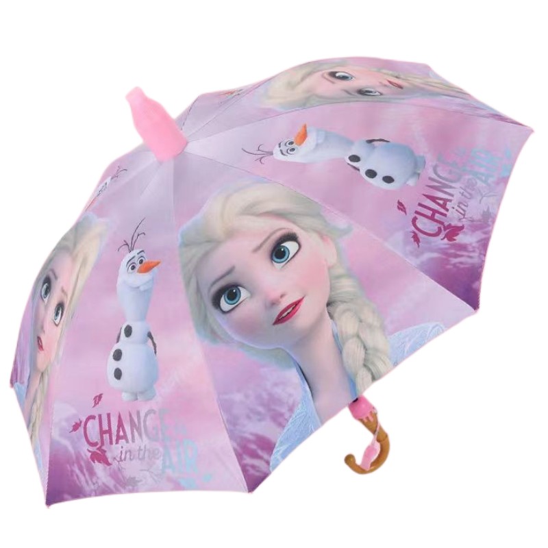 艾莎公主雨伞女童小学生爱沙的雨具粉色晴雨伞冰雪奇缘黑胶太阳伞