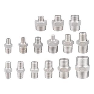 304不锈钢对丝双外丝变径对接1/2/3/4/6分1.2/寸大小头接水管配件