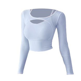 2026新款普拉提跑步训练瑜伽服秋冬款上衣女带胸垫防震运动健身服