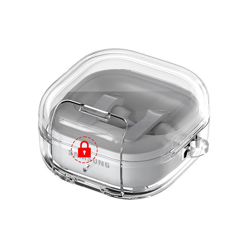 带手机支架适用三星Galaxy buds4 pro蓝牙耳机保护套透明buds4保护壳buds4pro耳机壳有锁扣全包防摔不掉盖