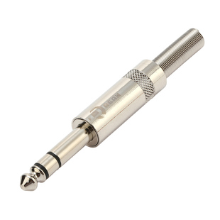 REAN音频接头6.35大三芯NYS202DBG镀金单声道6.5吉他话筒焊接插头