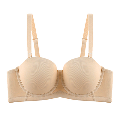 二分之一罩杯半杯无肩带内衣聚拢
