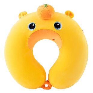 可爱卡通水豚噜噜U型枕记忆棉护颈枕办公室午睡枕旅行便携护颈椎