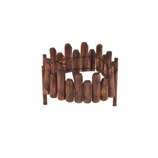 碳化木栅栏蓝色木桩围栏户外白色小篱笆花园花坛装饰庭院竹木护栏