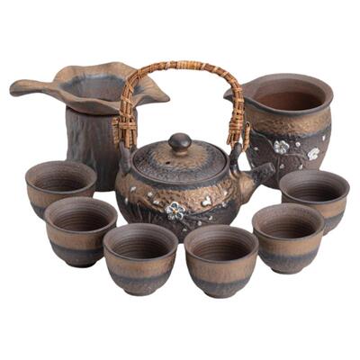 紫泉涧日式复古粗陶功夫茶具