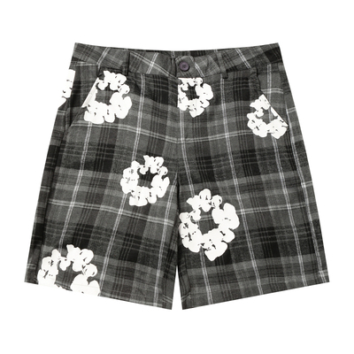 DENIMTEARS木棉花格子休闲短裤