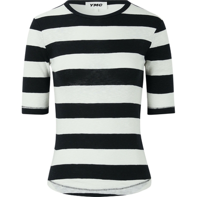 【折扣】YMC 夏季女刺绣条纹棉质打底衫T恤