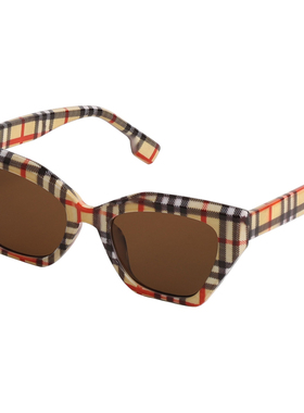 VNTG墨镜奢牌同款格纹彩色老钱风复古防紫外线uv400欧美太阳眼镜