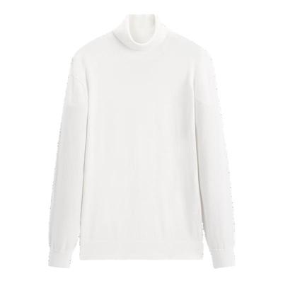 太平鸟男装 休闲毛衣男士时尚毛衫冬季白色高领毛衣休闲男士上衣