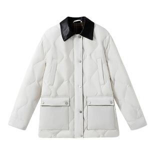 【冬日冒险家】溯源90白鹅绒清洁度1000巴恩风小羊皮领绗缝羽绒服