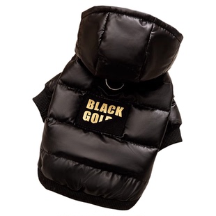 狗狗羽绒服小型犬泰迪比熊狗狗衣服冬装宠物黑金秋冬季小狗羽绒服