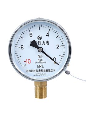 YE100真空负压膜盒压力表
