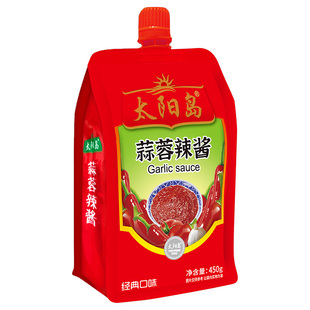 太阳岛蒜蓉辣酱微辣烤袋装烤冷面专用酱烧烤调味酱450克刷料家用