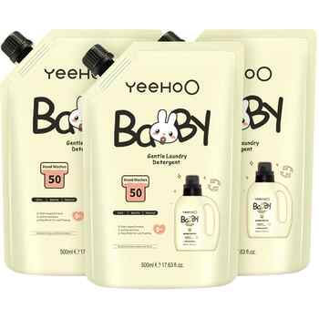 英氏婴儿洗衣液儿童宝宝专用洁净去污新生婴幼儿内衣裤皂液补充装实付33.9元到手包邮