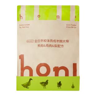 【8包立减124元】honi全价平和体质冻干双拼犬粮天然无谷鸭肉梨
