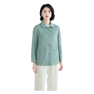 佐尔美秋冬新款 气质纯色羊毛双面呢大衣女E14SM06