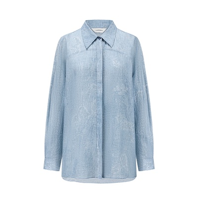 niaparka丝棉宽松廓形分割衬衫