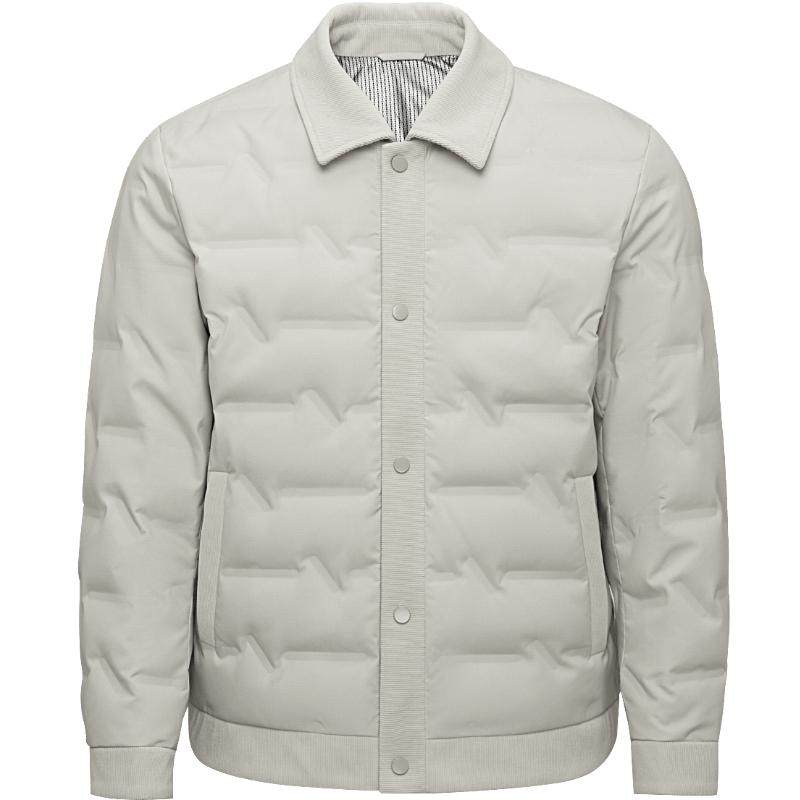 HLA海澜之家山不在高轻薄排骨羽绒服25冬新石墨烯衬衫领外套男士