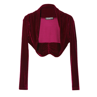 秋冬外搭开衫配裙子旗袍原创百搭高端金丝绒气质小披肩坎肩外套女