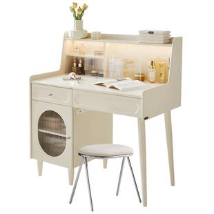 全友家居2025年新款奶油风斗柜收纳一体多功能梳妆台化妆桌家具