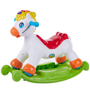 汇乐摇马儿童音乐小木马宝宝摇摇马溜溜车二合一玩具滑行车摇摇车