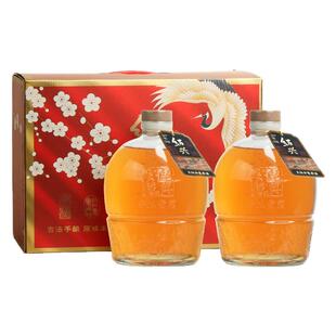 绍兴产黄酒二十年花雕酒大坛分装原酒无焦糖色本酒1.5Lx2坛礼盒装