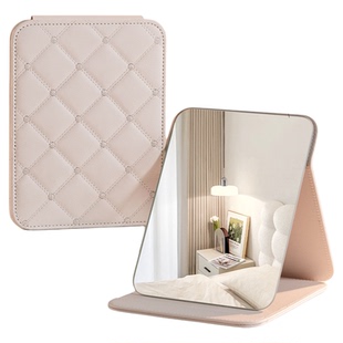 古迪便携折叠化妆镜桌面台式学生宿舍专用小镜子女随身男士家用