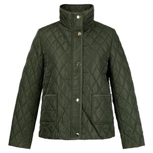 简爱诺秋冬新品女短款深绿色外套加厚格纹立领通勤棉服JA033624MF