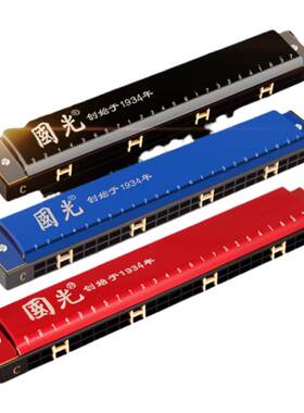 上海国光牌口琴专业演奏级28孔重音德国进口音簧24孔复音C调初学