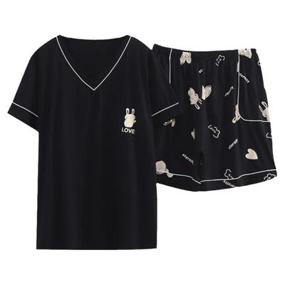 雅芷欣秀女纯棉短袖短裤睡衣夏季